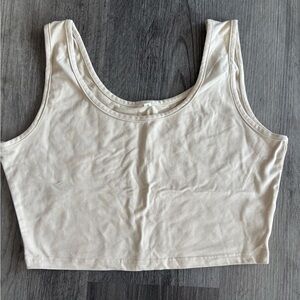 Cream Cropped Tank Top